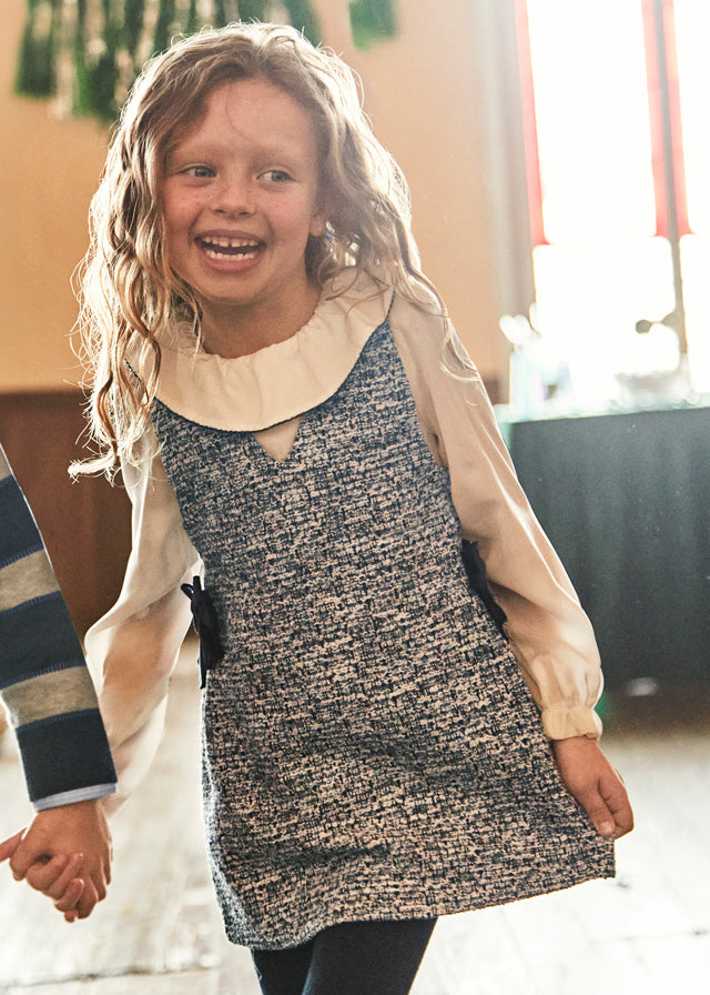 Girl Pinafore Dress - Ocean Blue