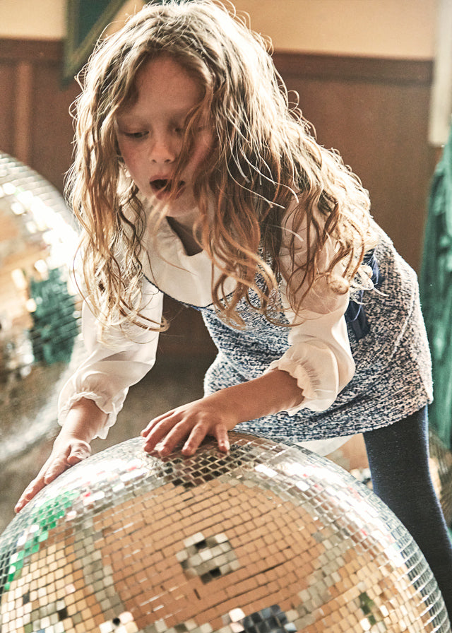 Girl Pinafore Dress - Ocean Blue