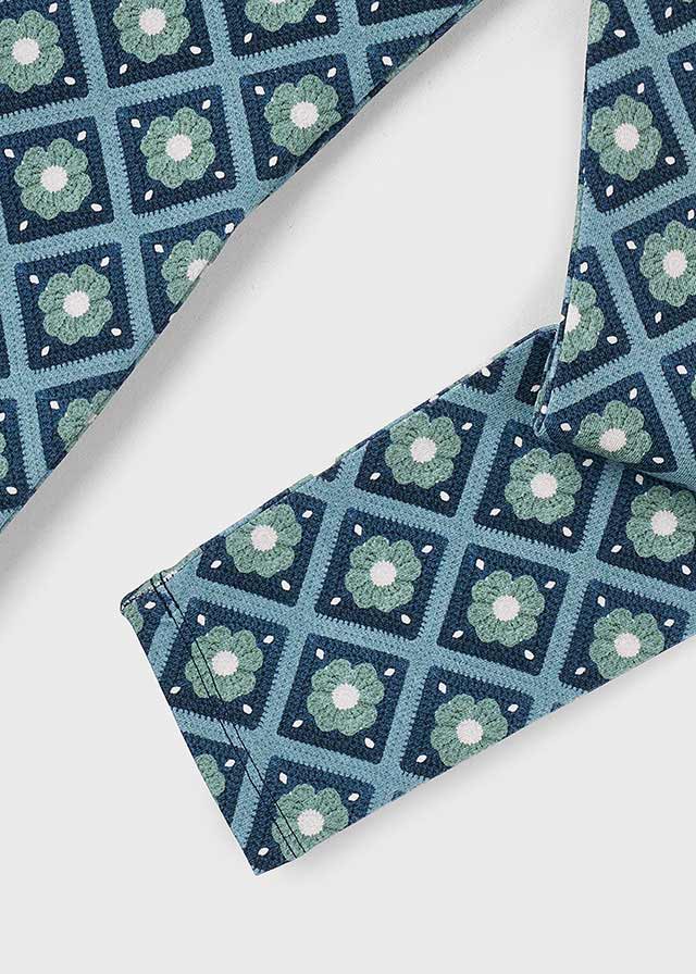 Girl Printed Leggings - Blue Flowers