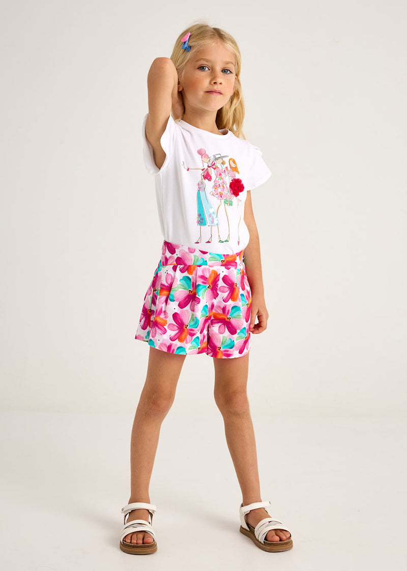 Girl Printed Skort - Magenta Floral it (2T, 6Y)