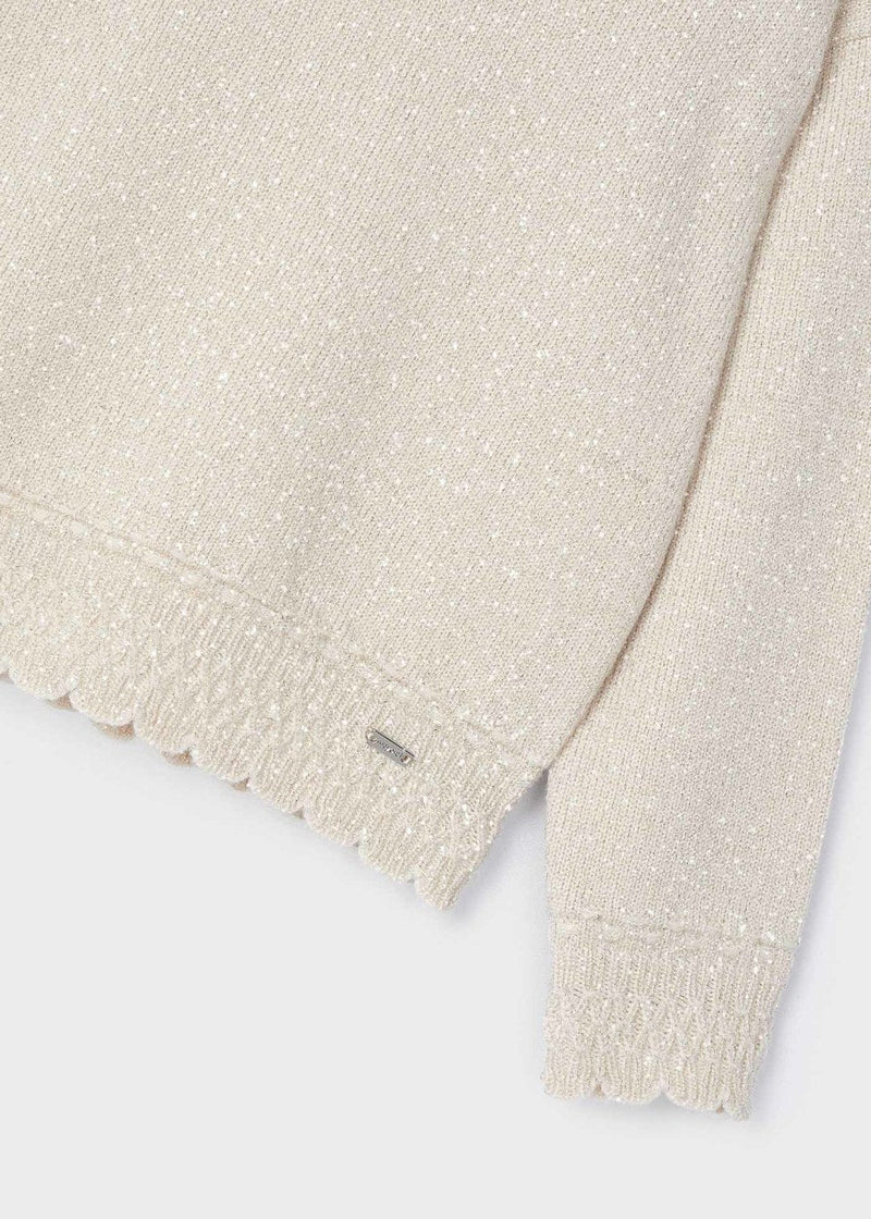 Girls Scallop Hem Sparkle Sweater