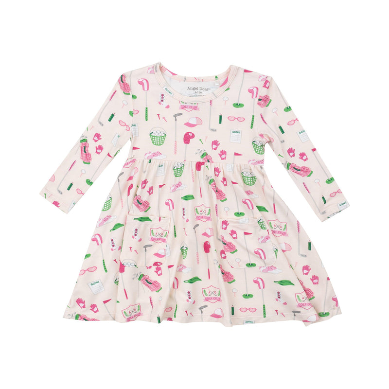 Golf Club Pink - Twirly Long Sleeve Dress (18-24mo)