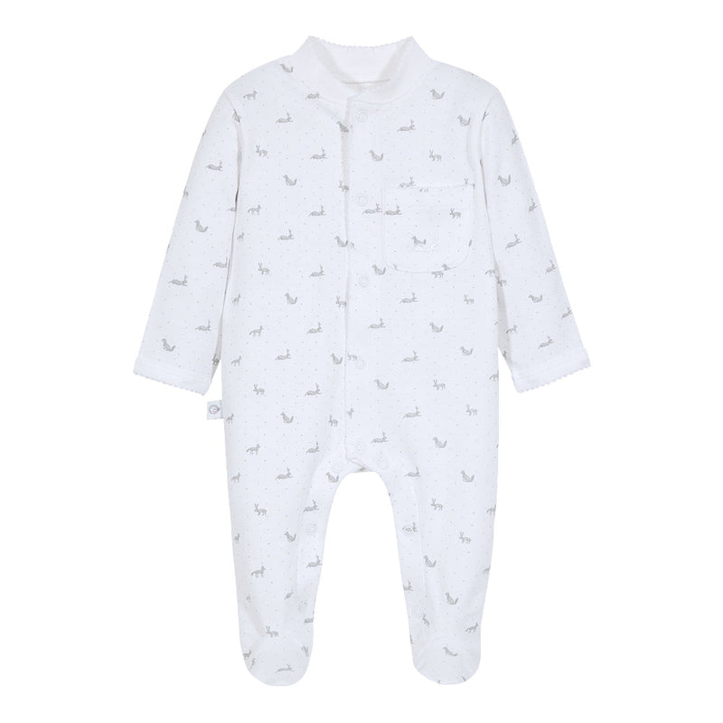 Gray Rabbit Baby Footed Pajama