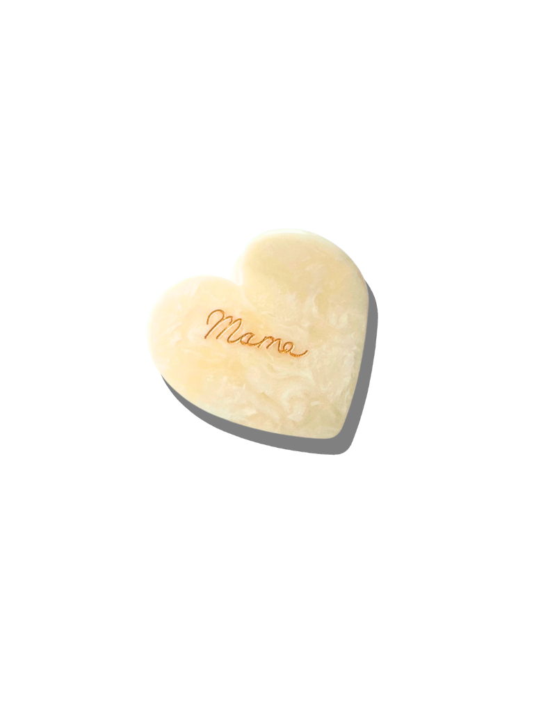 Hand-Painted Mama Heart Acetate Claw Hair Clip