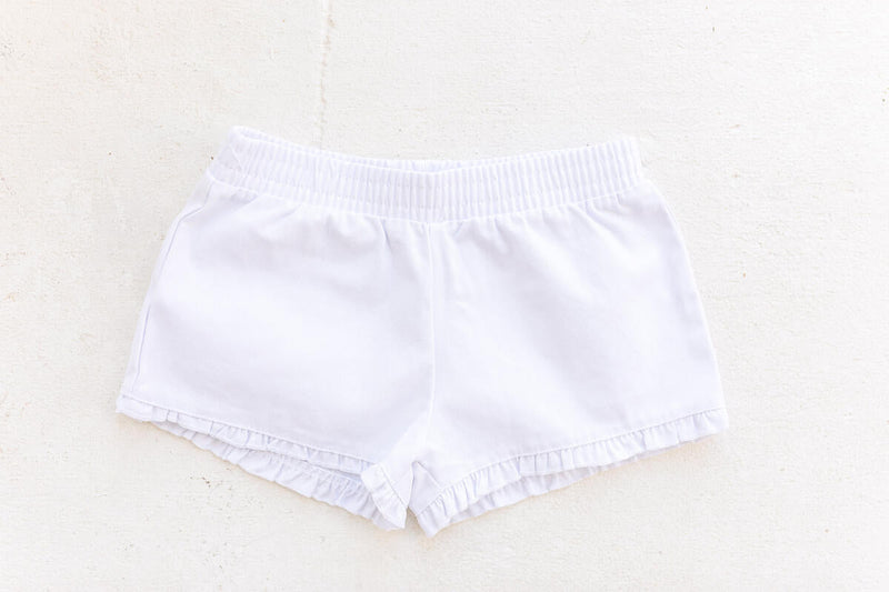 Hattie Scallop Hem Shorts - White