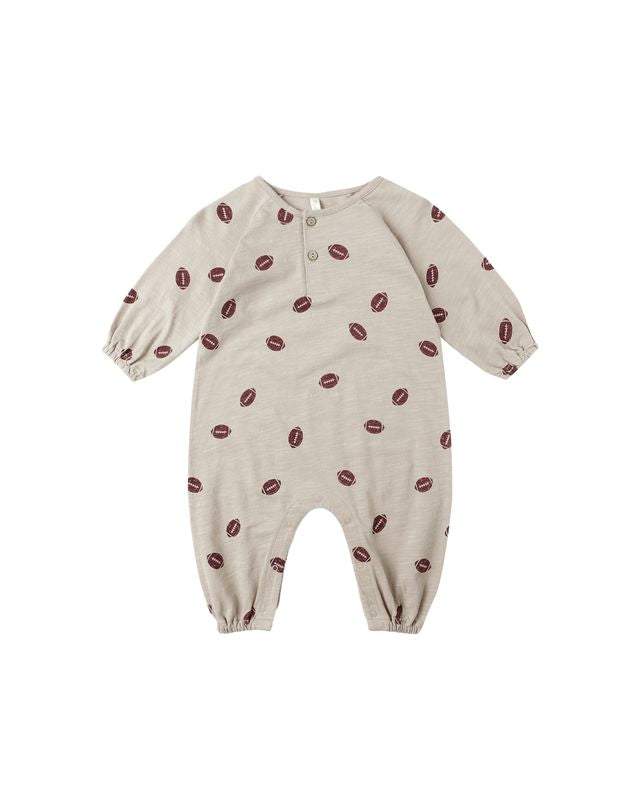 Henley Jumpsuit || Football (12-18Mo, 18-24Mo)
