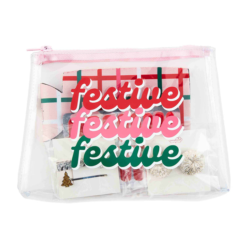 Holiday Clear Pouch - Festive