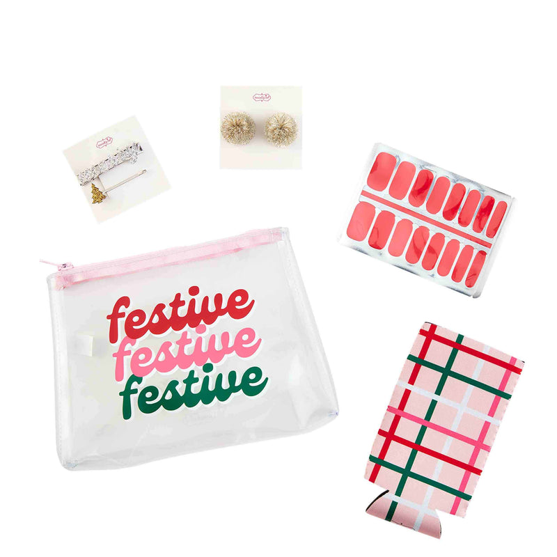 Holiday Clear Pouch - Festive