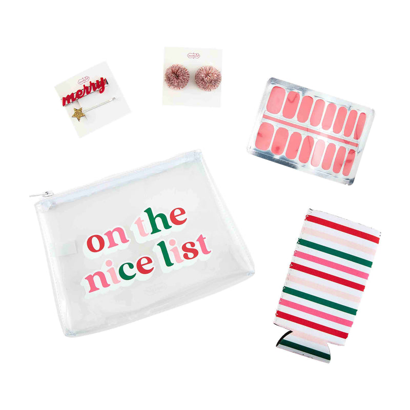 Holiday Clear Pouch Gift Set - On The Nice List