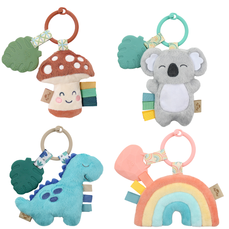 Itzy Pal™ Plush + Teether: Rainbow