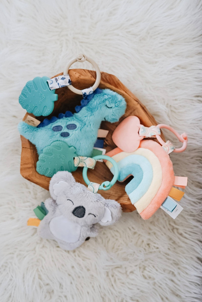 Itzy Pal™ Plush + Teether: Rainbow