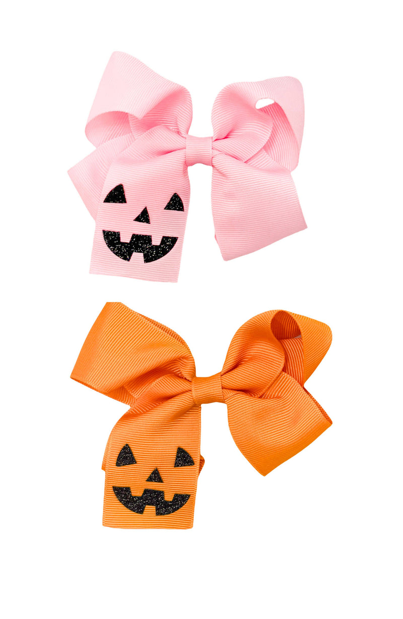Jack-O-Lantern Pumpkin Hair Bow