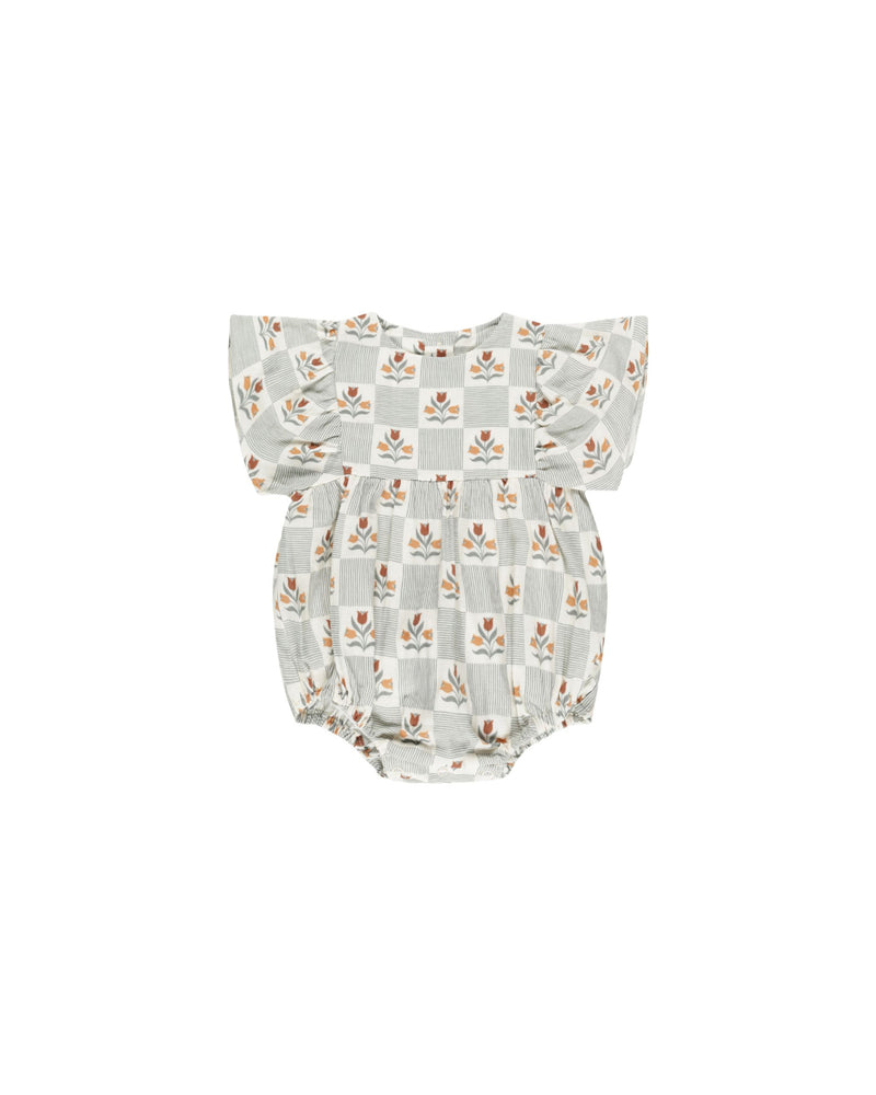 Kalea Romper || Garden Grid (12-18 Mo, 18-24 Mo)