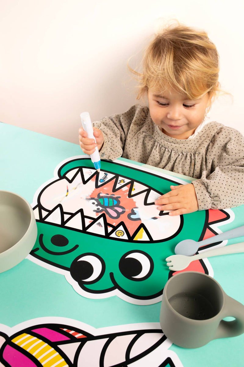 Kids Water Coloring Placemat - Dino!