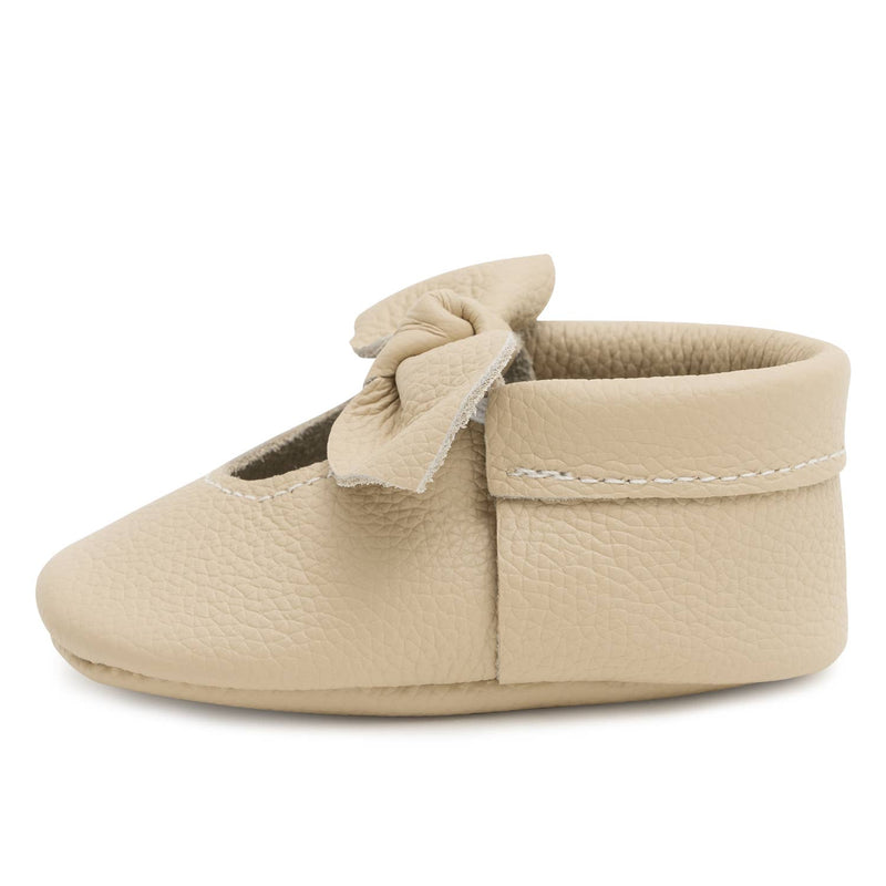 Knot Moccasins - Genuine Leather Baby Shoes (Latte): US 3