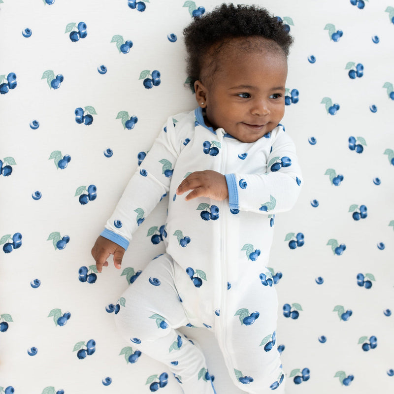 Kyte BABY Printed Zippered Footie in Blueberry