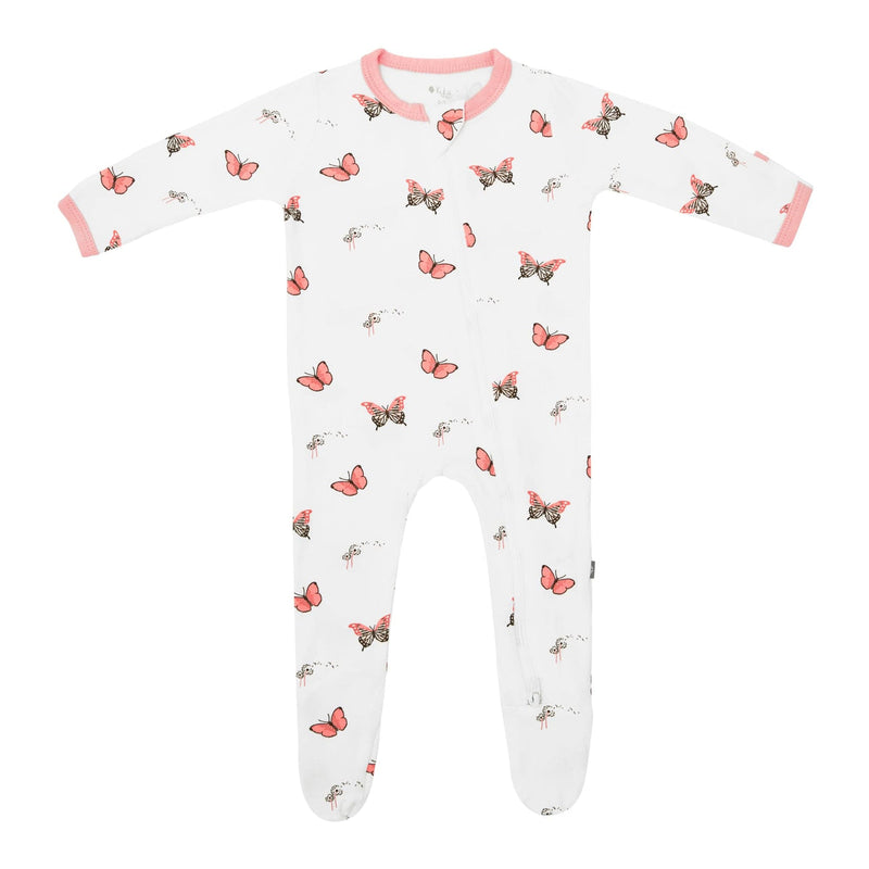 Kyte BABY Printed Zippered Footie in Butterfly