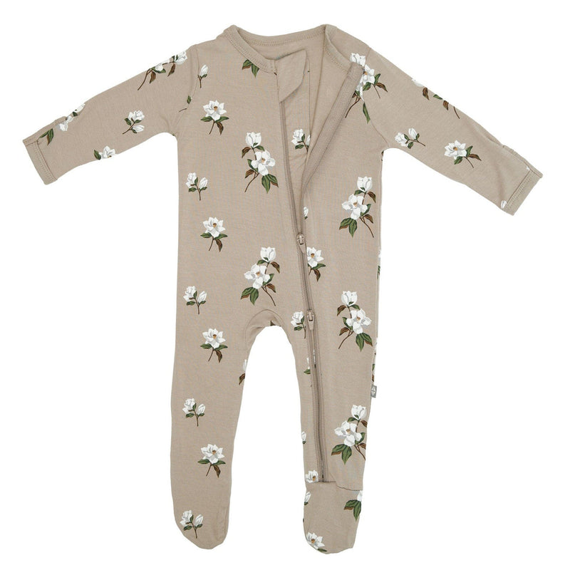 Kyte BABY Printed Zippered Footie in Small Magnolia