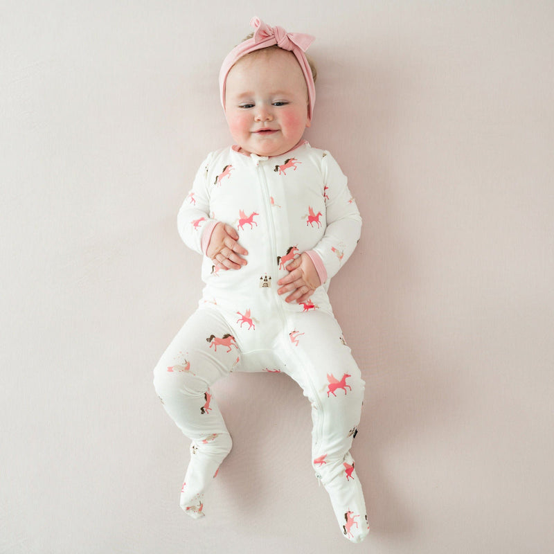 Kyte BABY Printed Zippered Footie in Unicorn
