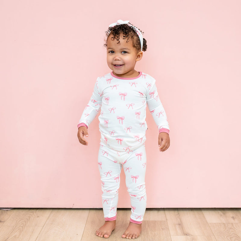 Kyte BABY Toddler Long Sleeve Pajamas in Bow