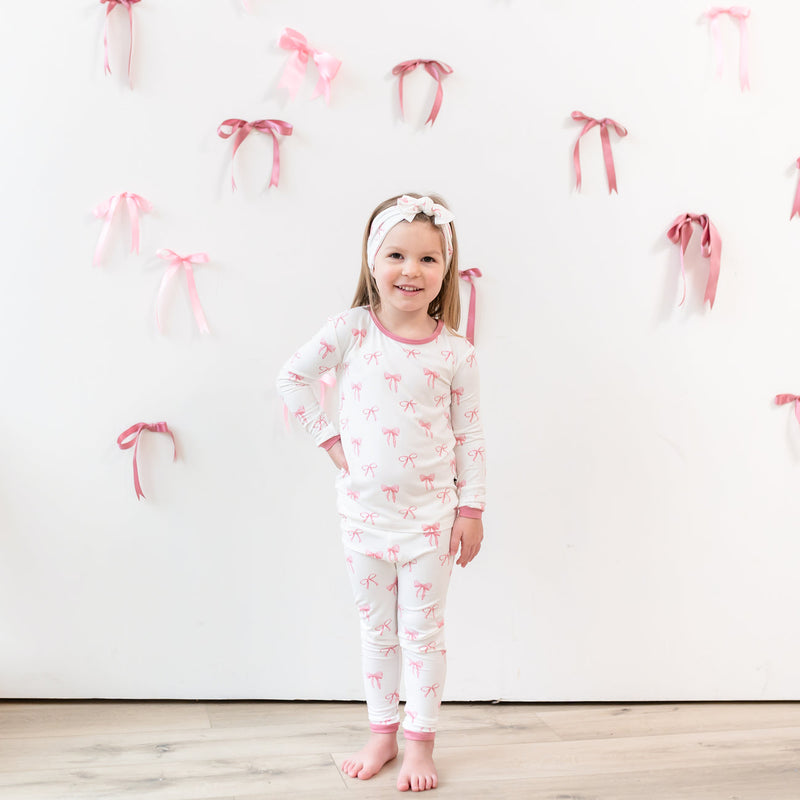 Kyte BABY Toddler Long Sleeve Pajamas in Bow
