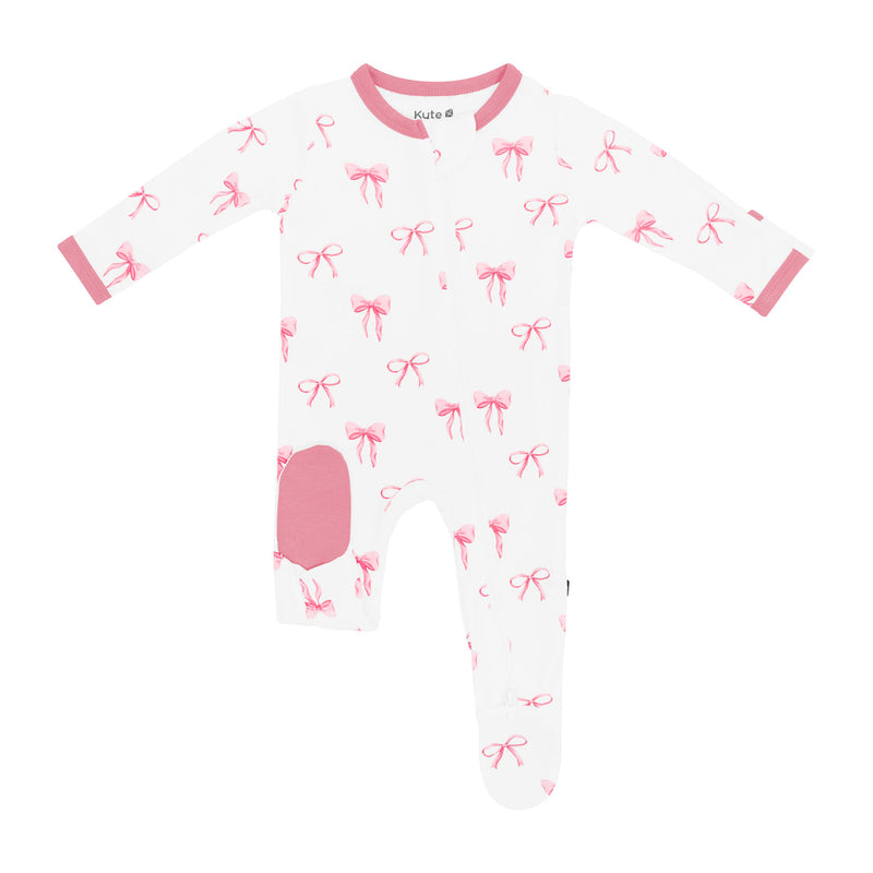 Kyte BABY Zippered Footie in Bow