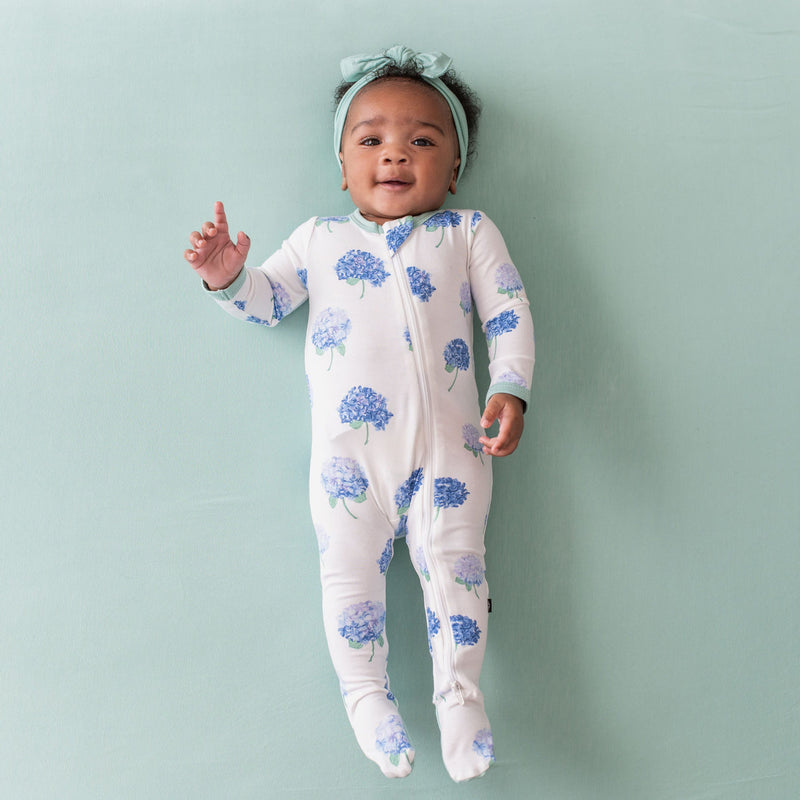 Kyte BABY Zippered Footie in Hydrangea