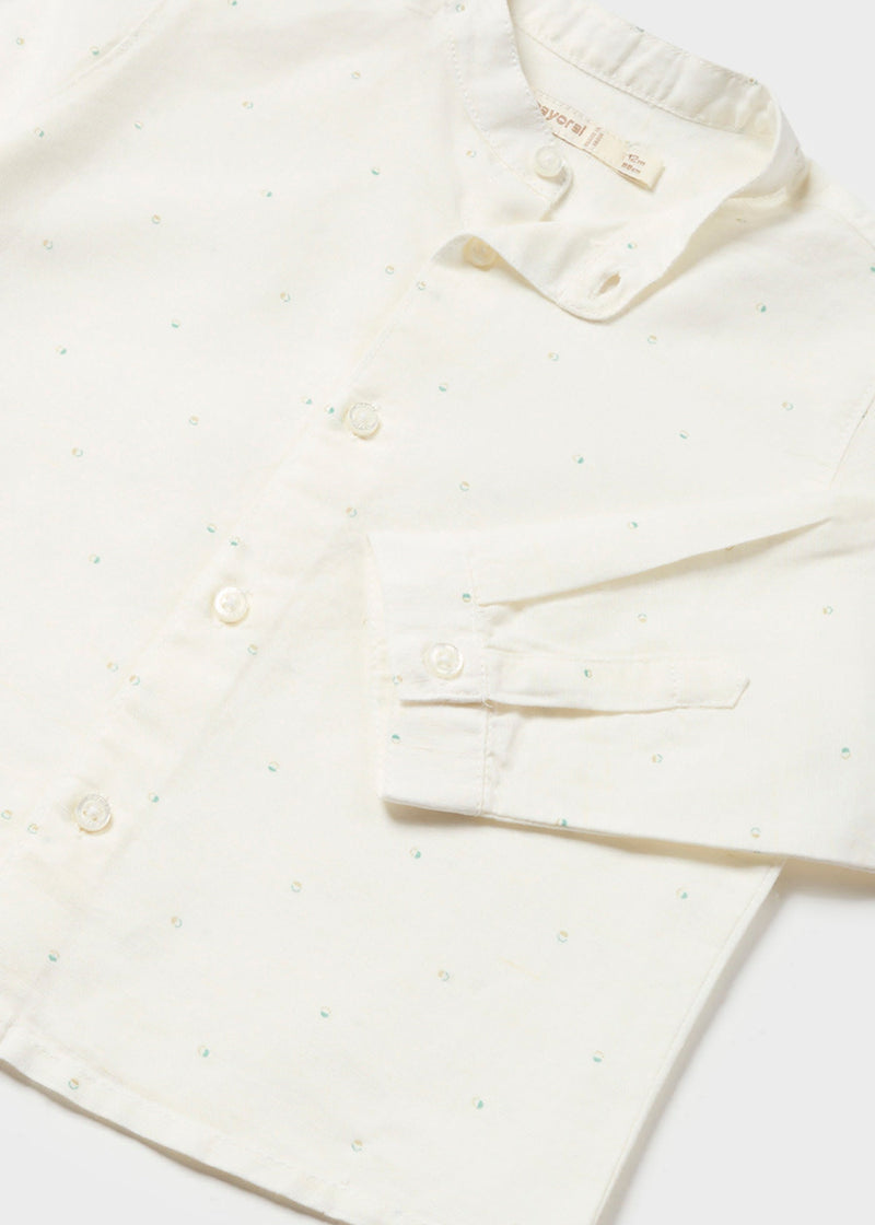 Linen Shirt - Natural/Eucalyptus (12mo)