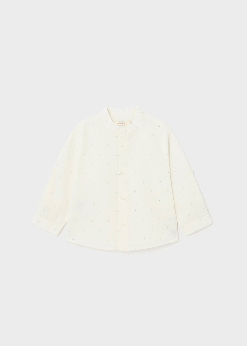 Linen Shirt - Natural/Eucalyptus (12mo)