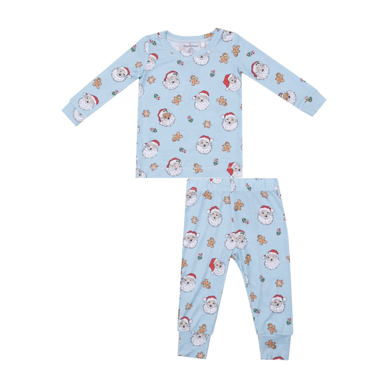 Long-Sleeve Loungewear Set - Vintage Santas Blue (12-18Mo)