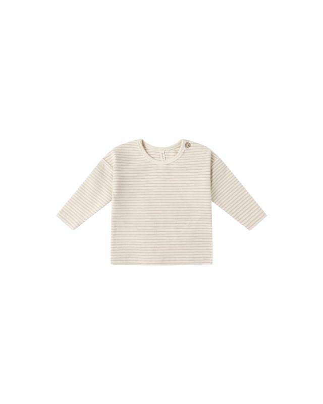 Long Sleeve Tee || Oat Micro Stripe