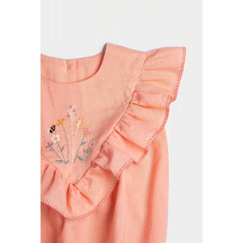 Lucy Romper - Peach Bees