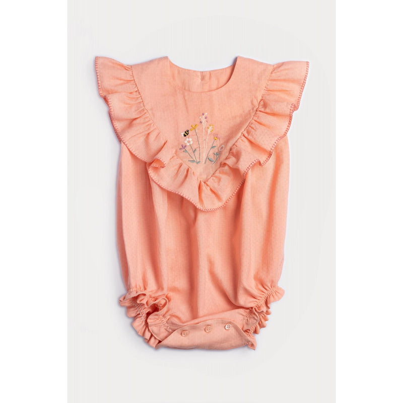 Lucy Romper - Peach Bees