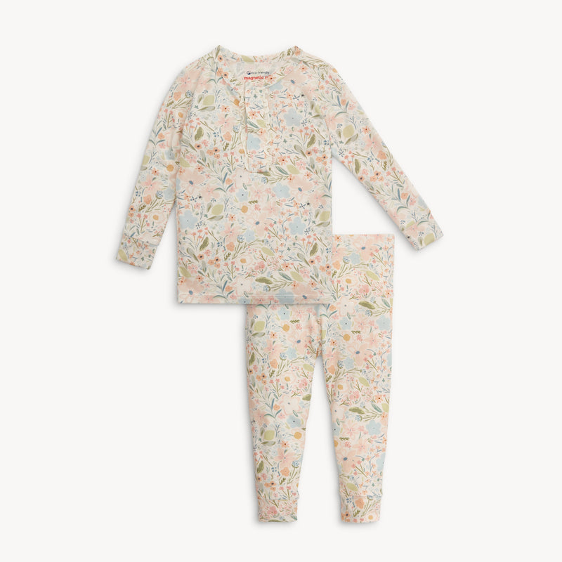 Magnetic Me Charlotte Modal Pajama Long Sleeve Set with Ruffles (3T)