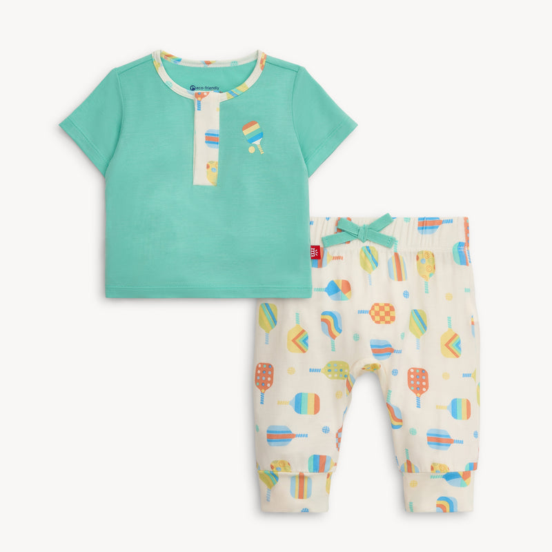 Magnetic Me Perfect Pickle Paddles Modal Short-Sleeve Top + Pant Set (18-24Mo)
