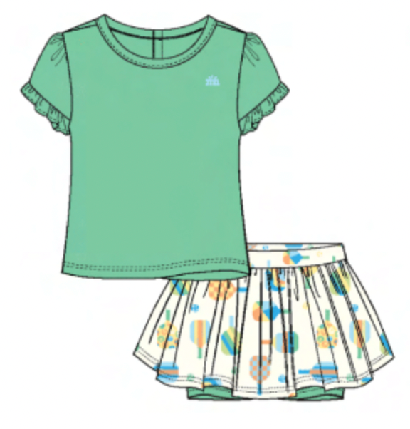 Magnetic Me Perfect Pickle Paddles Modal Short-Sleeve Top + Skort Set (6Y)