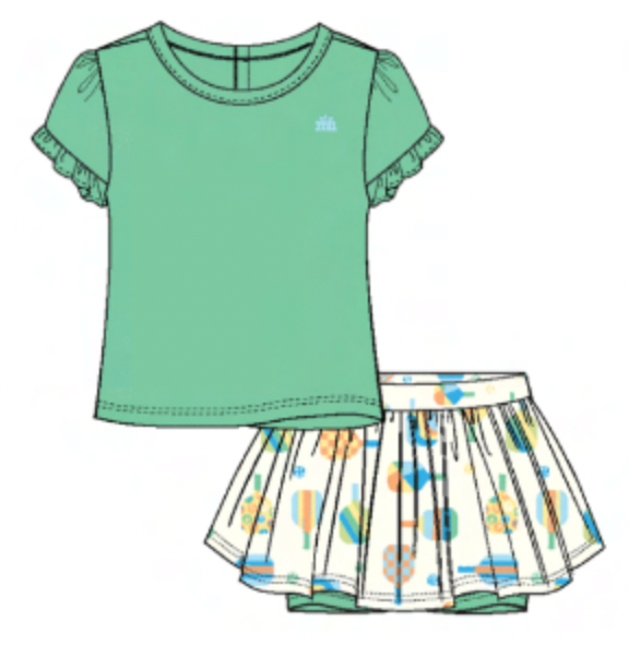 Magnetic Me Perfect Pickle Paddles Modal Short-Sleeve Top + Skort Set