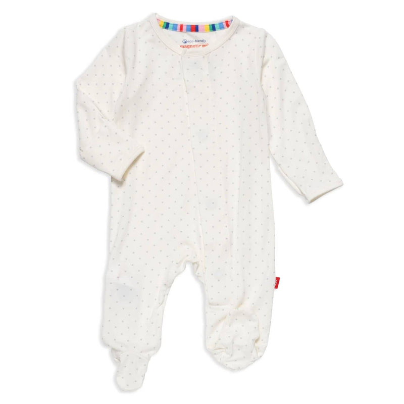 Magnetic Me Pin Dot Cream Modal Footie (Preemie, 6-9 Mo)