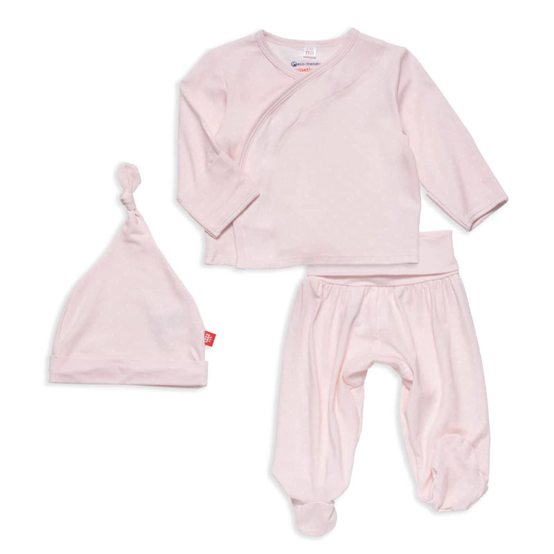 Magnetic Me Pin Dot Pink Magnetic Take-Me-Home Kimono Set (Preemie)