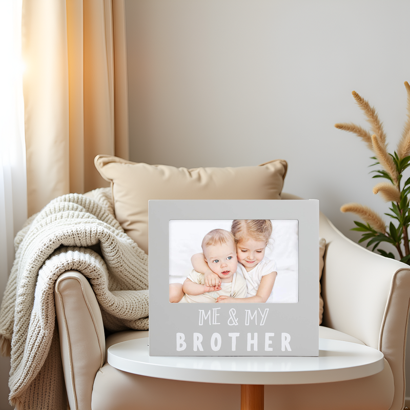 Me and My Brother Sentiment Picture Frame, Gray