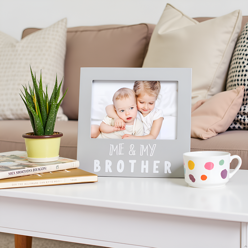 Me and My Brother Sentiment Picture Frame, Gray