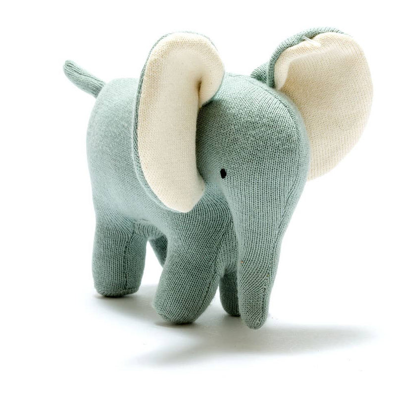 Medium Organic Cotton Dusky Teal Elephant Plush Toy
