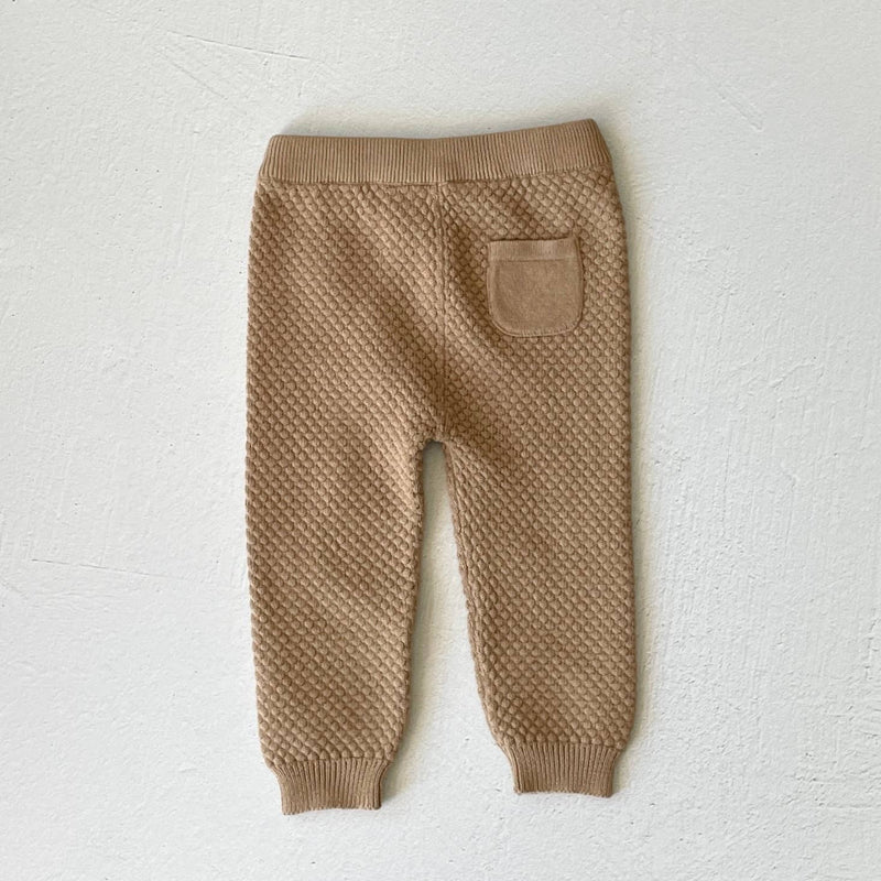 Milan Sweater Knit Baby Legging Pants Organic Cotton / Earth Brown Heather (12-18mo)