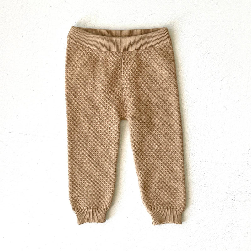 Milan Sweater Knit Baby Legging Pants Organic Cotton / Earth Brown Heather (12-18mo)