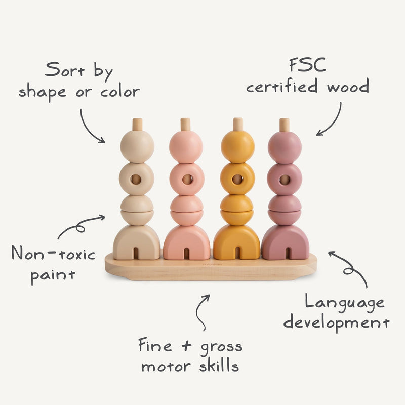 Mushie Wooden Multi Shape Stacker