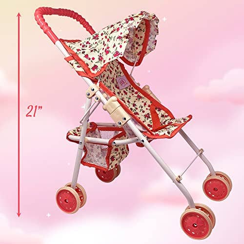 My First Baby Doll Stroller for Toddlers 3 Year Old Girls Little Kids Toy Stroller