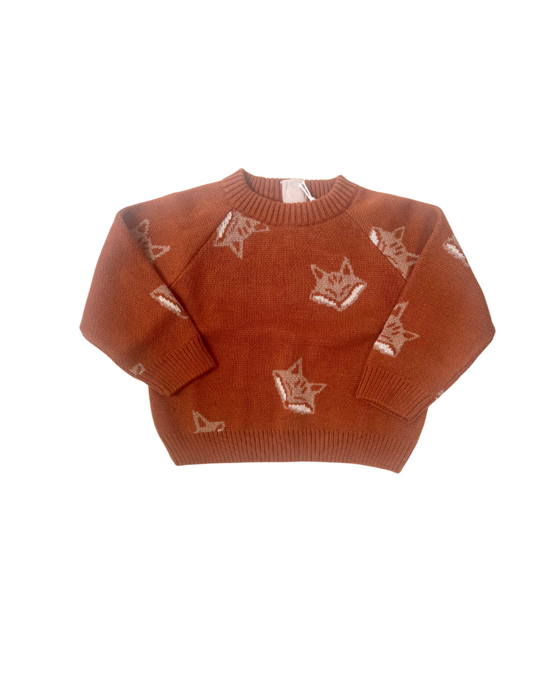 Organic Fox Knit Sweater - Mocha Bisque