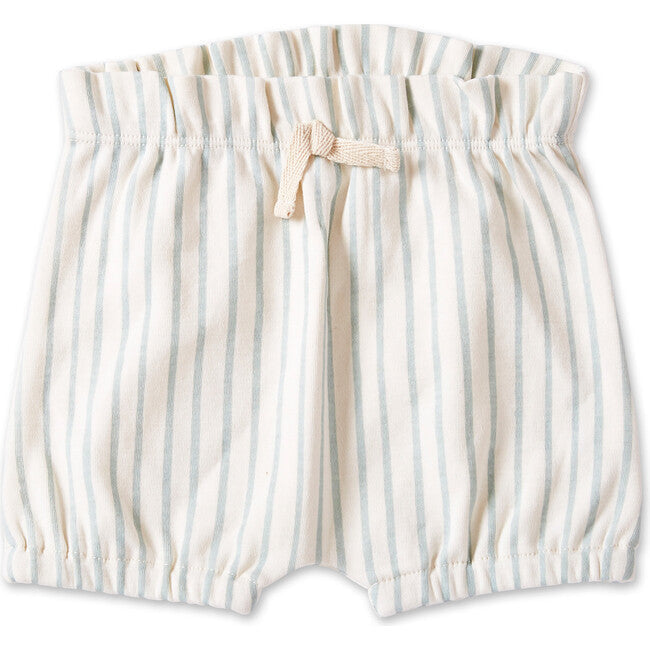Organic Stripes Away Bubble Shorts - Sea (0-3 Mo, 3-6 Mo)