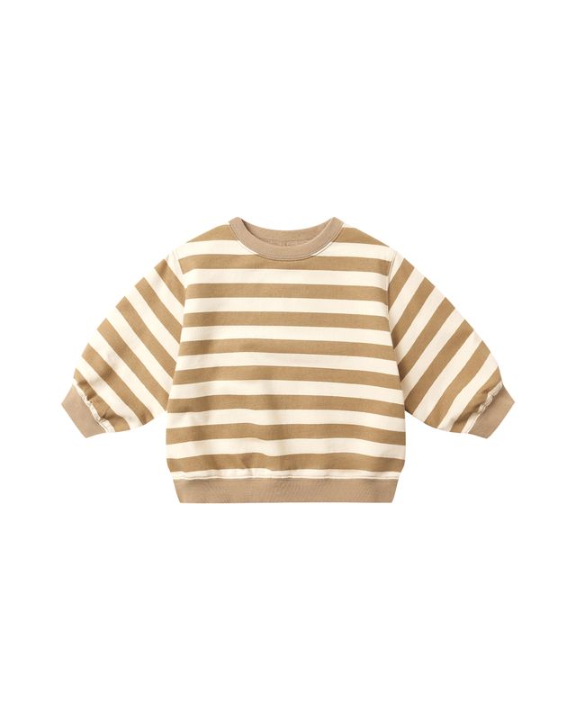 Oversized Crew Sweatshirt || Gold Stripe