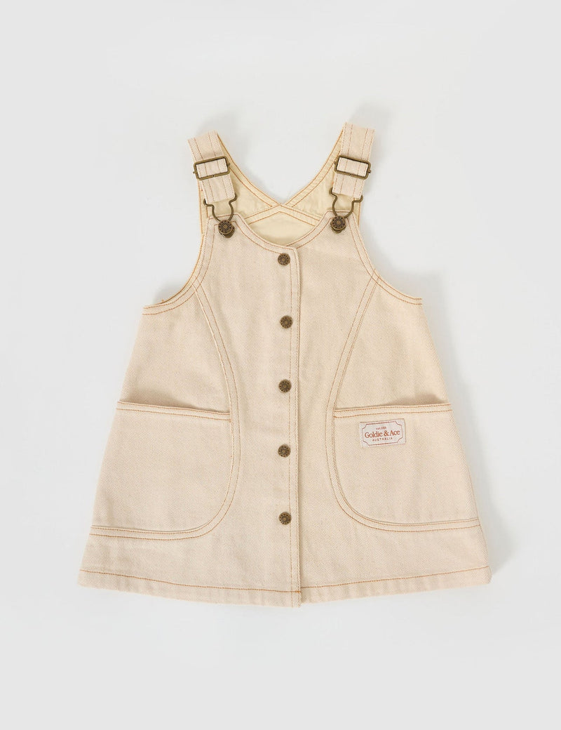 Penelope Pinafore Pocket Dress Oat (6Y)